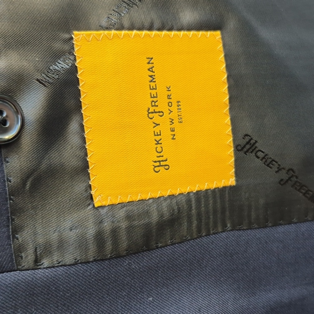 Hickey Freeman Beacon Recent Solid Dark Navy Wors… - image 5